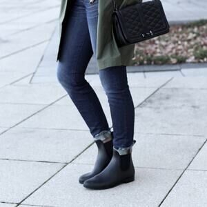 Jeffrey Campbell Boots Size‎ 7 Women's Forecast Chelsea Waterproof Rain Black